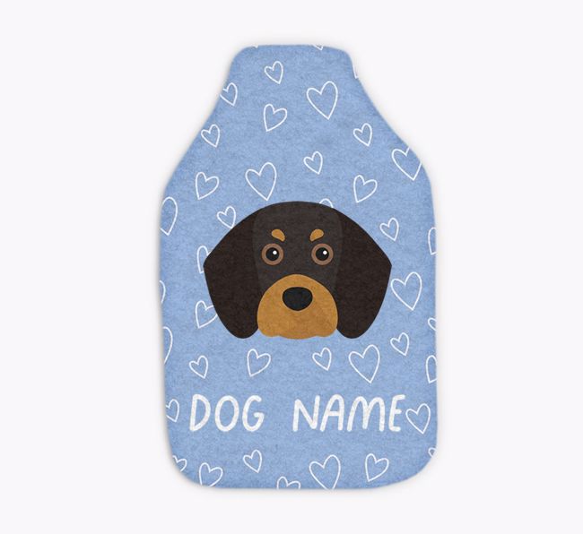 Heart Pattern: Personalised {breedFullName} Hot Water Bottle